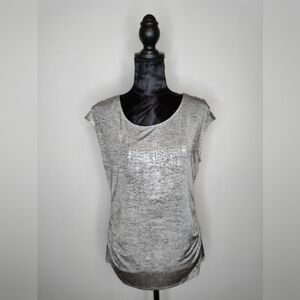Calvin Klein Silver Cap Sleeve Sequin T-Shirt